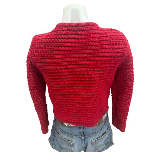 CeCe Red Cardigan Sweater SMALL Blazer Preppy Ladies Who Lunch Designer $119 - Picture 9 of 10